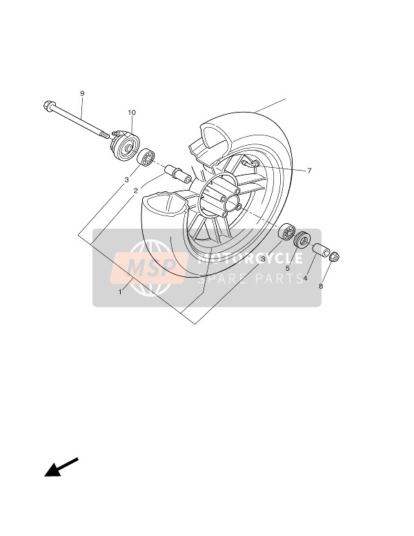 Yamaha CW50 BWS 2002 Ruota anteriore per un 2002 Yamaha CW50 BWS